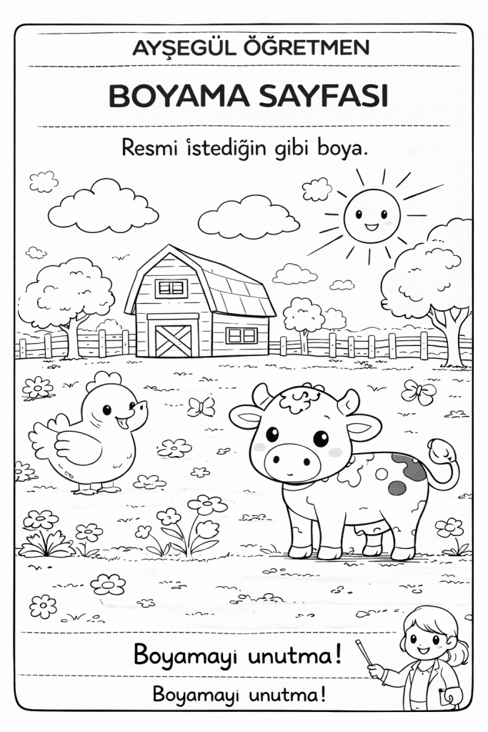 Çiftlikte Eğlenceli Boyama Zamanı