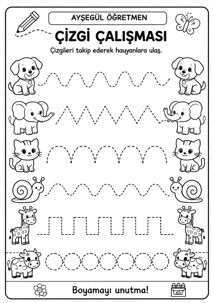 Çizgi Çalışması Ve Hayvanlar