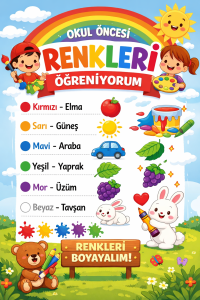 Renkleri Öğreniyorum Etkinliği