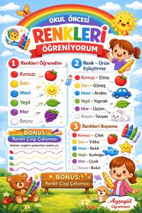 Renklerle eğlenceli öğrenme zamanı