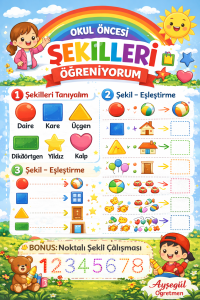 Şekilleri Öğreniyorum Eğlenceli Çalışma Sayfası