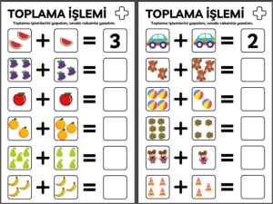 Toplama İşlemi Çalışma Kağıdı